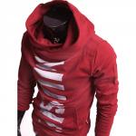 Hoodie Pull Sweat a col montant Homme Fashion Rouge